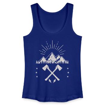 Rugged Mountain Sunrise Axe Emblem - Women’s Organic Tank Top - royal blue - Front