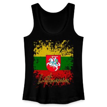 Grunge Lithuanian flag, I love Lithuania - Women’s Organic Tank Top - black - Front