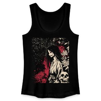 Japan Horror Anime Girl mit dämonischem Blick - Frauen Bio Tank Top - Schwarz - Vorne