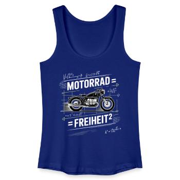 Motorrad Freiheit Chalk Style - Frauen Bio Tank Top - Königsblau - Vorne