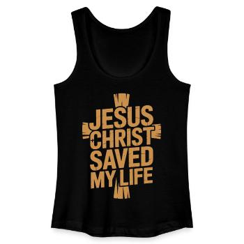 Jésus-Christ m’a sauvé la vie - Débardeur bio Femme - noir - Devant
