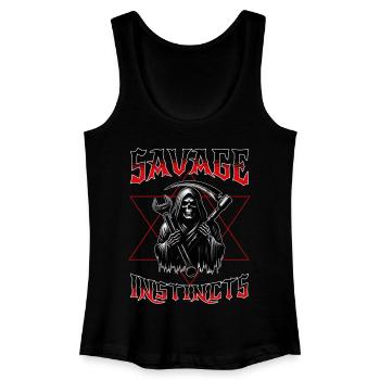 Motorradfahrer Biker Schrauber Bobber Chopper  - Frauen Bio Tank Top - Schwarz - Vorne