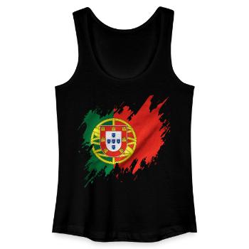 Portugal flag, torn style - Women’s Organic Tank Top - black - Front