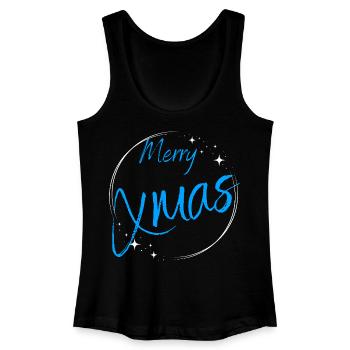 Merry Xmas Script Circle - Women’s Organic Tank Top - black - Front