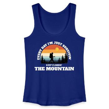 Keep Climbing The Mountain – Deep Adventure Sunset - Women’s Organic Tank Top - royal blue - Front