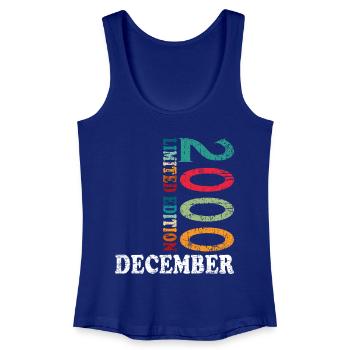 Anniversaire en décembre 2000 - décembre - Débardeur bio Femme - bleu roi - Devant