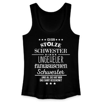 Stolze Schwester Weihnachtsgeschenk Geburtstag Bro - Frauen Bio Tank Top - Schwarz - Vorne