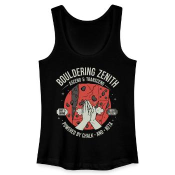 Bouldering Zenit Aufsteigen & Transzendieren Kreide - Frauen Bio Tank Top - Schwarz - Vorne
