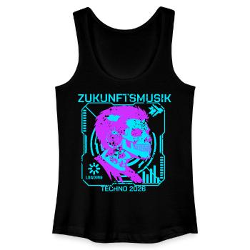 Cool DJ Skull | Techno Musik Kopfhörer Kids Street - Frauen Bio Tank Top - Schwarz - Vorne