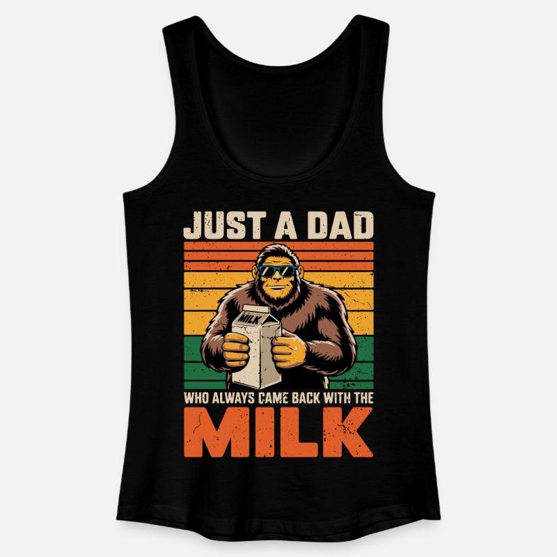 Bigfoot_Papa einfach ein Vater, der immer Milch hat - Frauen Bio Tank Top - Schwarz