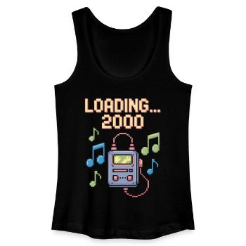 Retro Pixel Design – Loading 2000 - Women’s Organic Tank Top - black - Front