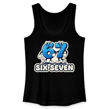 67 Meme Shirt – Sechs Sieben meme - Frauen Bio Tank Top - Schwarz - Vorne