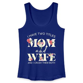 Mama und Frau Florale Doppeltitel - Frauen Bio Tank Top - Königsblau - Vorne