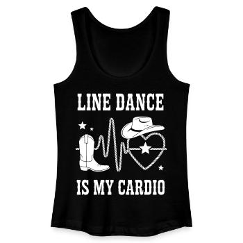 Line Dance Cardio Cowboy Herz - Frauen Bio Tank Top - Schwarz - Vorne