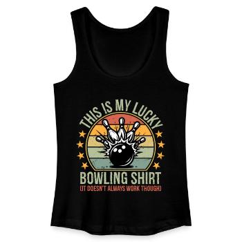 Vintage Funny Bowling Team This is My Lucky Bow - Women’s Organic Tank Top - black - Front