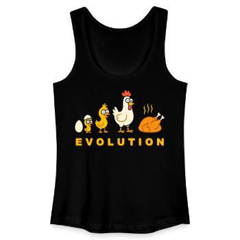 Evolution Hähnchen Broiler Huhn Lustig - Frauen Bio Tank Top - Schwarz - Vorne