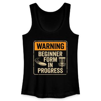 Warning Beginner Form – Disc Golf Warnschild - Frauen Bio Tank Top - Schwarz - Vorne