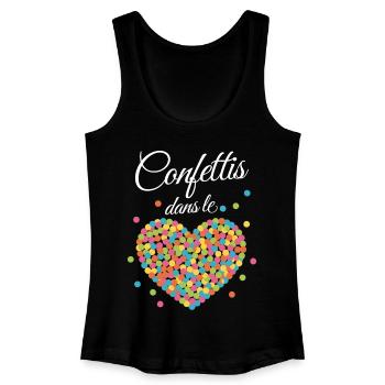 Festliches Konfettiherz - Frauen Bio Tank Top - Schwarz - Vorne