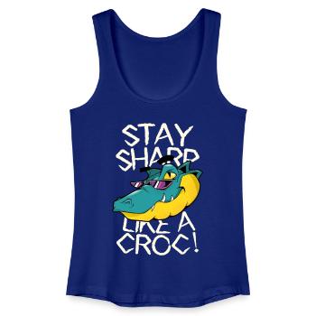 Bleib scharf - Krokodil mit Stil - Frauen Bio Tank Top - Königsblau - Vorne
