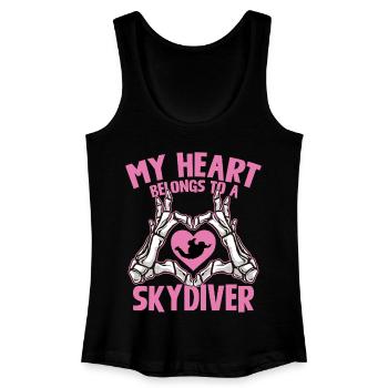 Mein Herz gehört dem Skydiver - Frauen Bio Tank Top - Schwarz - Vorne