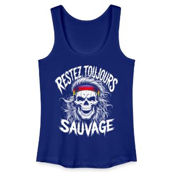 Bleib wild Immer Schädel - Frauen Bio Tank Top - Königsblau - Vorne