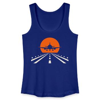 Flugzeug mit Landung Pilot Vintage Geschenk - Frauen Bio Tank Top - Königsblau - Vorne