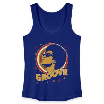 Style Funk Afro Soul des années 70 Rétro Vintage Groove - Débardeur bio Femme - bleu roi - Devant