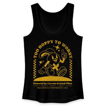 Hoppiger Hase: Gute Laune Streetwear - Frauen Bio Tank Top - Schwarz - Vorne