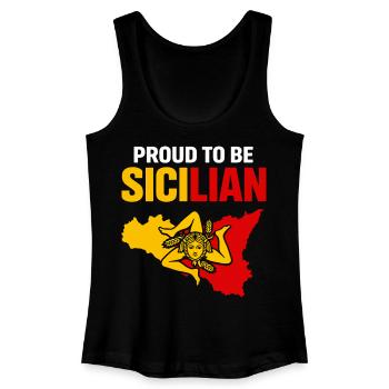 Stolz Sicilianer – Sizilien Farbblock - Frauen Bio Tank Top - Schwarz - Vorne