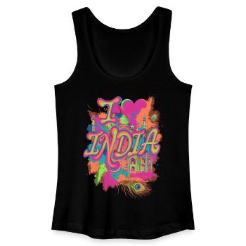I Love India Taj Mahal - Frauen Bio Tank Top - Schwarz - Vorne