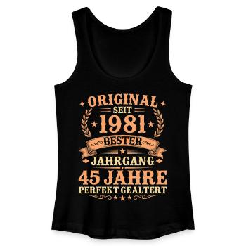 Original seit 1981 Retro 45. Geburtstag Geschenk - Frauen Bio Tank Top - Schwarz - Vorne