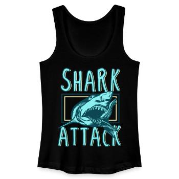 Attaque de requin – Prédateur océanique rétro féroce - Débardeur bio Femme - noir - Devant
