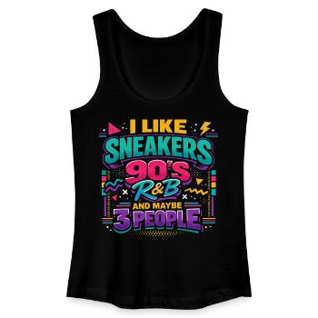 Style Années 90 : Sneakers, R&B et Humour - Débardeur bio Femme - noir - Devant