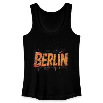 Berlin Graffiti Police Street Art Style Urbain - Débardeur bio Femme - noir - Devant