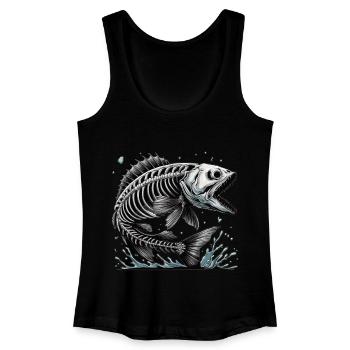 Poisson osseux maléfique des profondeurs - Débardeur bio Femme - noir - Devant