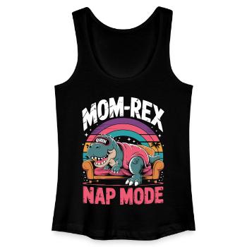 Funny Dino Queen Shirt - Women’s Organic Tank Top - black - Front