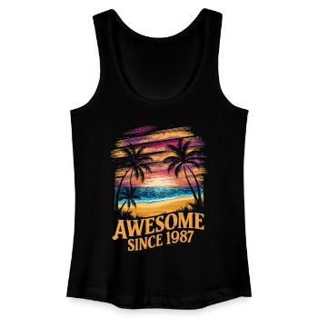 Awesome Since 1987 Strand Sonnenuntergang - Frauen Bio Tank Top - Schwarz - Vorne