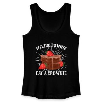 Pastry Lover Feeling Downie Eat Brownie Cute Gift - Frauen Bio Tank Top - Schwarz - Vorne