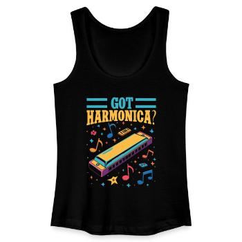 Funny Harmonica Player Got Harmonica - Frauen Bio Tank Top - Schwarz - Vorne