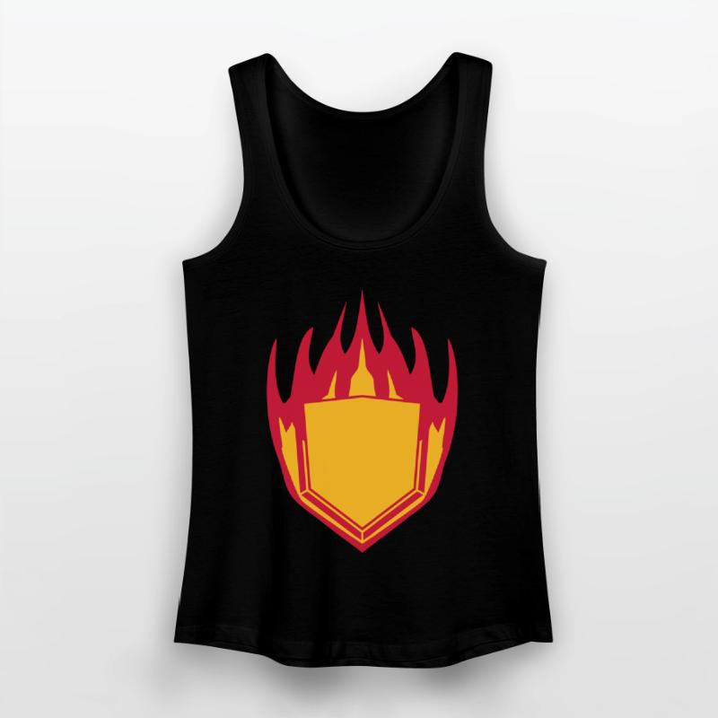 hot fire flames angular shield emblem emblem frame Women’s Organic Tank Top