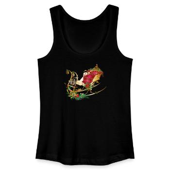 Pferdeschlitten weihnachtlich geschmückt - Frauen Bio Tank Top - Schwarz - Vorne