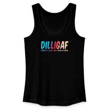 DILLIGAF a-t-il l'air de m'en foutre - Débardeur bio Femme - noir - Devant