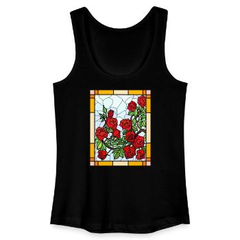 Glasmalerei Rosen - Frauen Bio Tank Top - Schwarz - Vorne