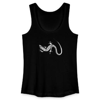 Lézard gris motif noir et blanc - Débardeur bio Femme - noir - Devant