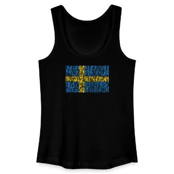 Schweden Flagge - Frauen Bio Tank Top - Schwarz - Vorne