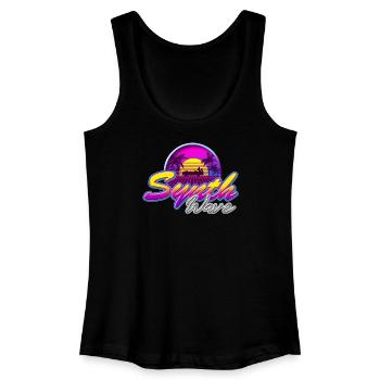 Synth-Wave Music Neon-Vibe Electrowave sunset - Women’s Organic Tank Top - black - Front