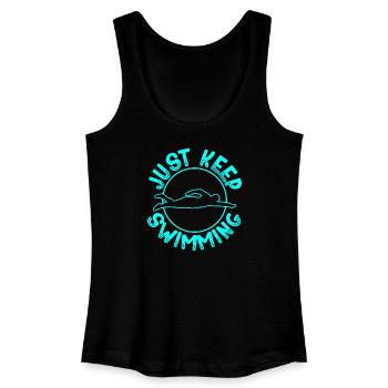 Schwimmen Schwimmer - Frauen Bio Tank Top - Schwarz - Vorne