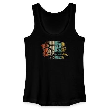 Silhouette de vélo arc-en-ciel grunge - Débardeur bio Femme - noir - Devant