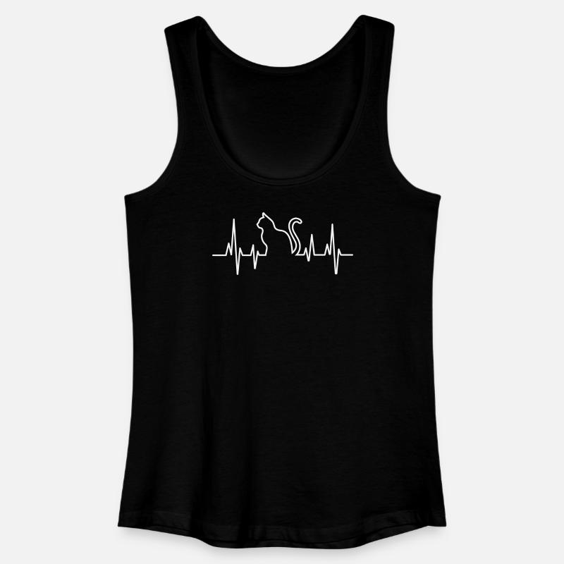 Katzenherz Pullover Design - Frauen Bio Tank Top - Schwarz