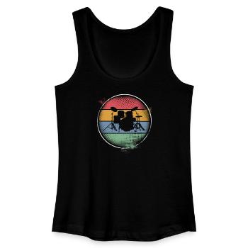 Drums - Frauen Bio Tank Top - Schwarz - Vorne